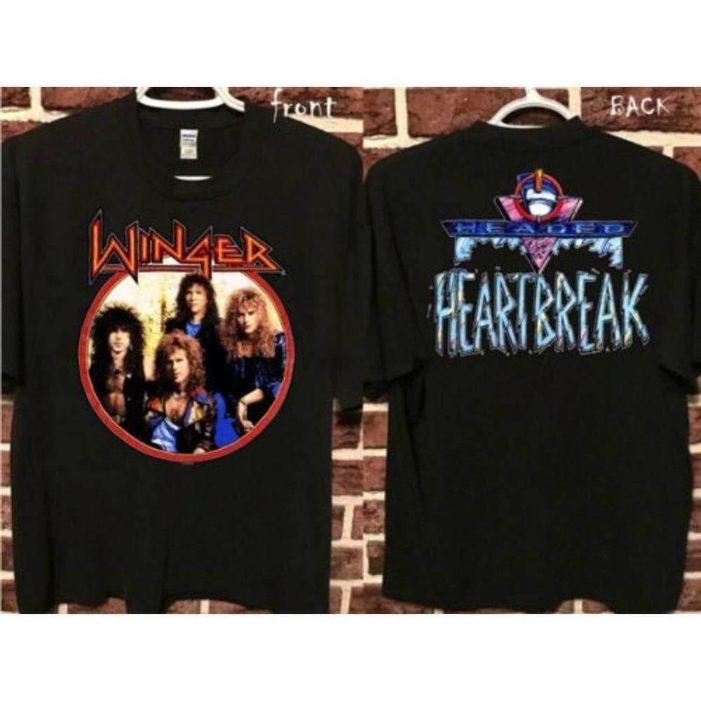 2 Sided Shirt Winger Headed For A Heartbreak Tour 1989 Retro Music Tee TShirt